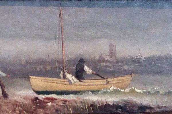 Two Men Beaching Boat byCharles Henry Gifford (1839-1904)